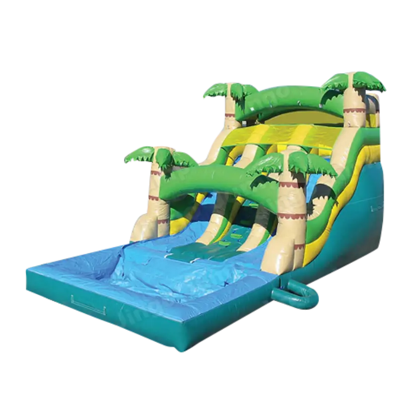 Dual Lane Tropical 17 Foot Water Slide Rental